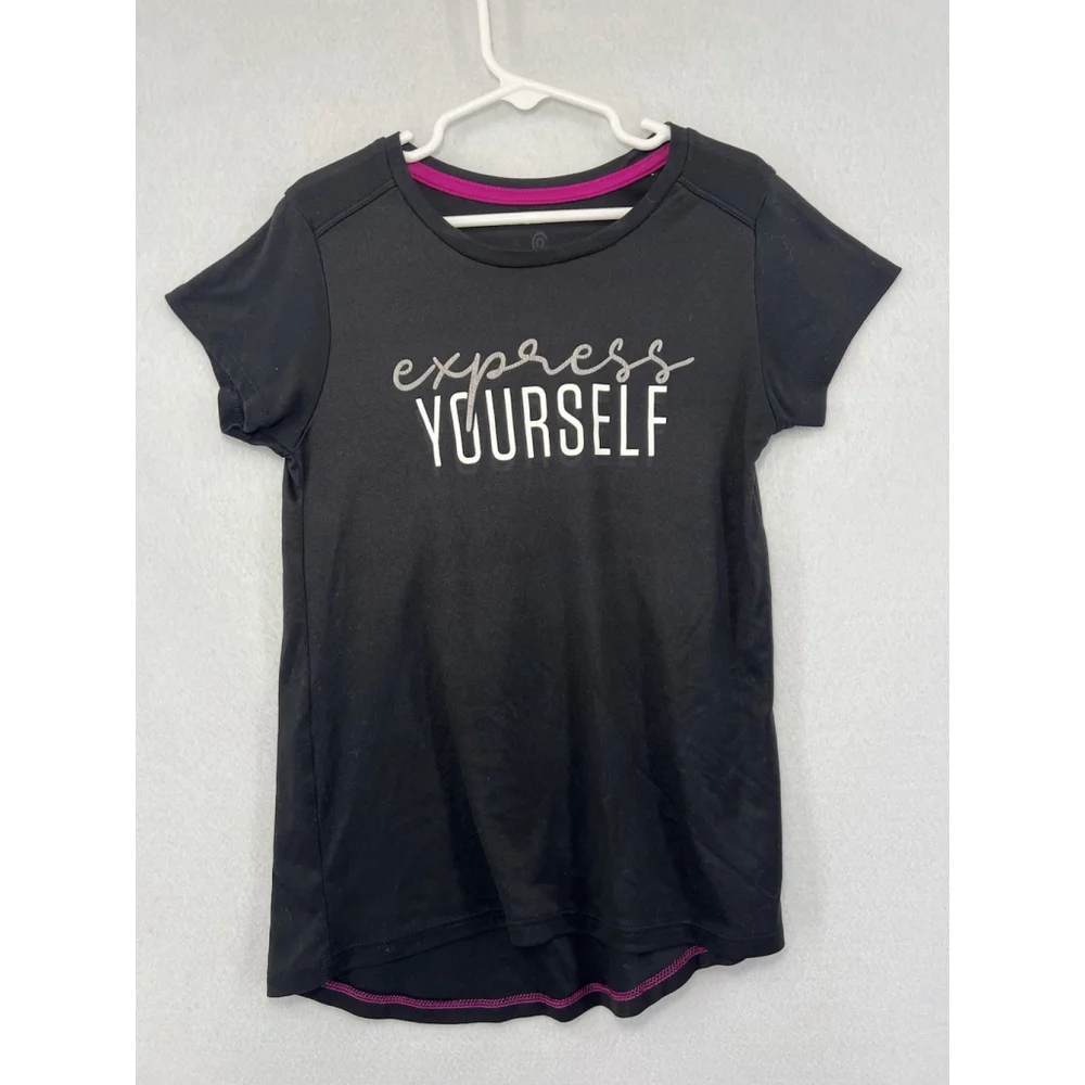 Champion Express Yourself Tshirt Shortsleeve Shirt Black Pink Medium Girls (6/7)
